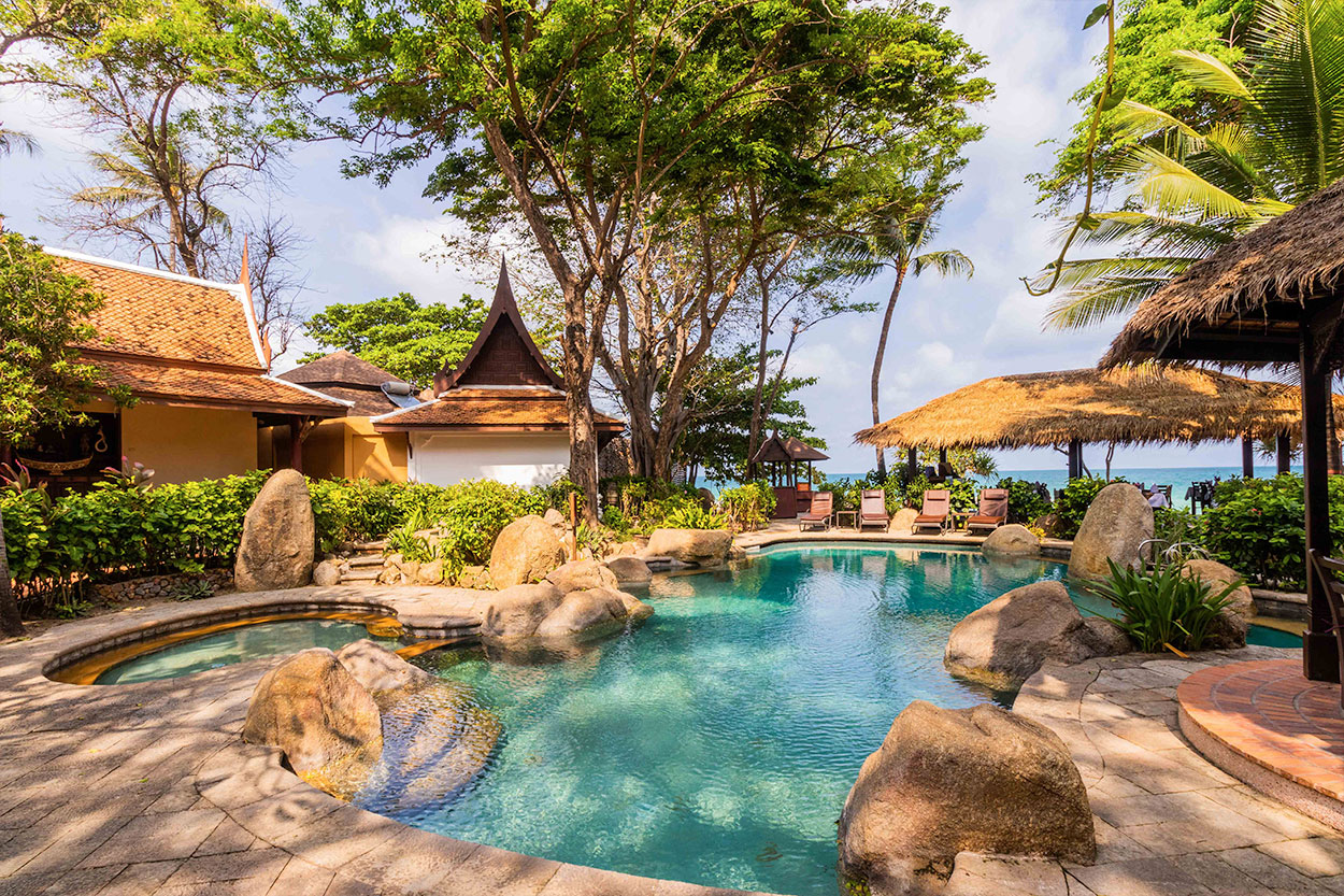 Anavana Swimming Pool with Seaview in Background